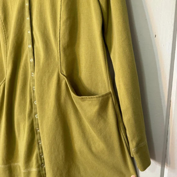 Soft Surroundings Northport Jacket Snap Button Up Long Green Cardigan Size L - Picture 8 of 9
